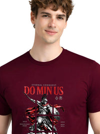 ADRO Lelaki Grafik Bercetak Leher Bulat Lengan Biasa Kapas T-shirt