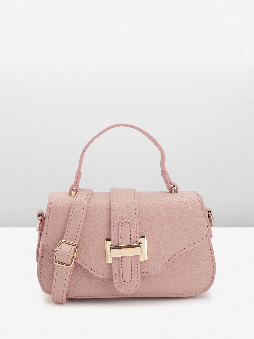 DressBerry Textured Structured Satchel Bag