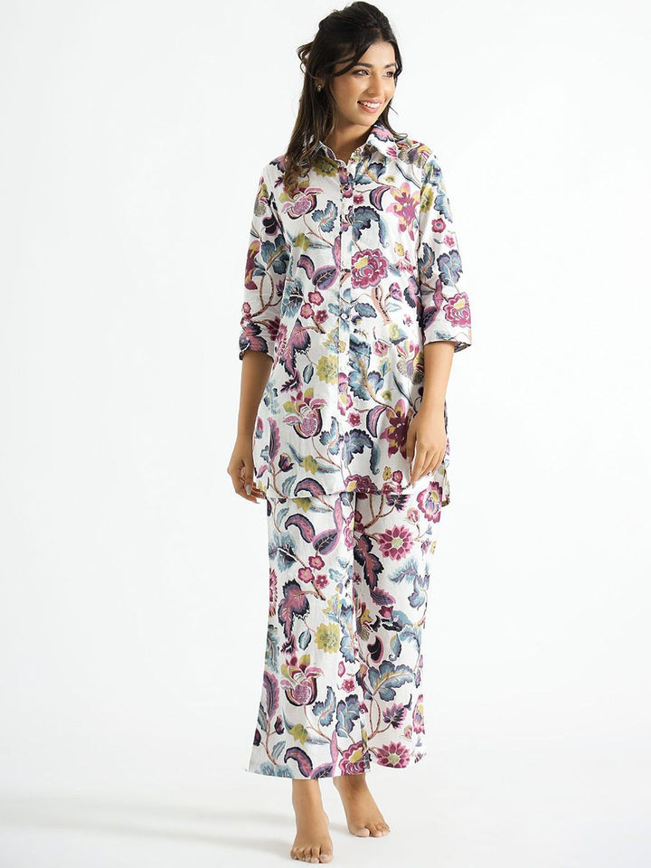 Mamicha Printed Pure Cotton Tunic With Palazzo Co-Ords