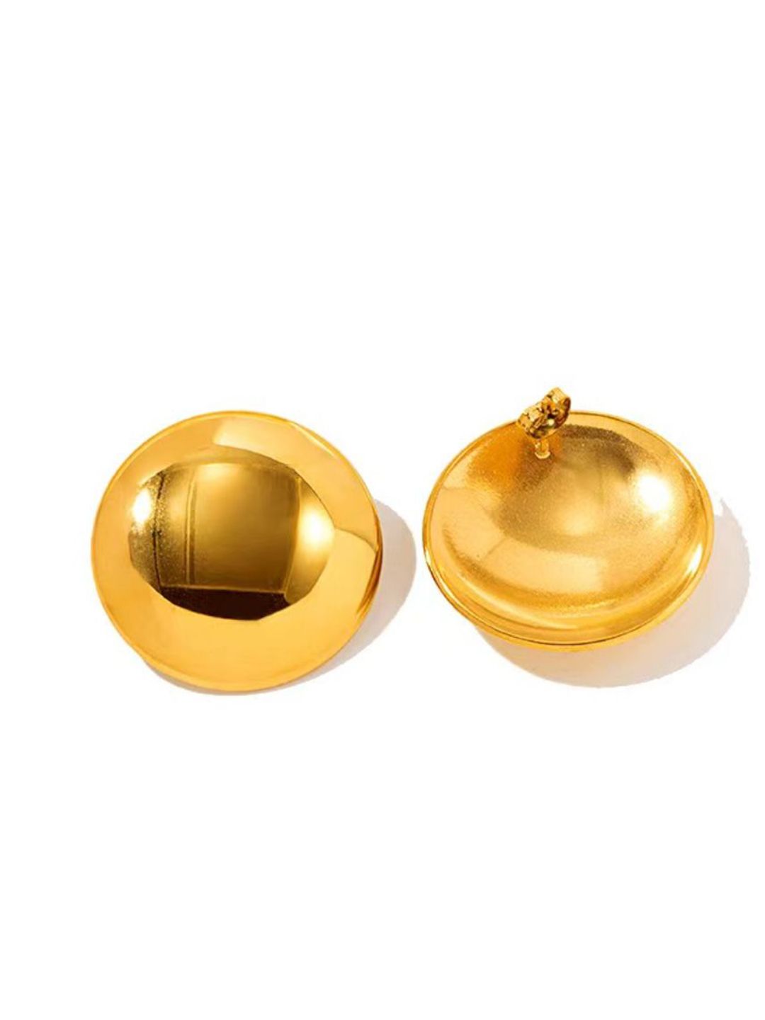 Anting-anting kancing kontemporari bersalut emas masin