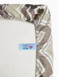 Myntra Elegant Homes White & Brown Floral 300 TC King Cadar dengan 2 Sarung Bantal