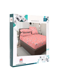 Myntra Elegant Homes Orange & White Floral Printed Dilengkapi 300 TC King Bedsheet dengan 4 Sarung Bantal