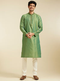 Diwas by Manyavar Ethnic Motifs Self Design Mandarin Collar Jacquard Straight Kurta