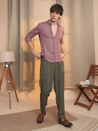 Campus Sutra Men Comfort Textured Opaque Casual Shirt