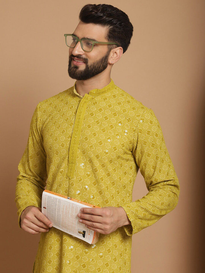 Anouk Sequinned Embroidered Regular Pure Cotton Kurta & Churidar