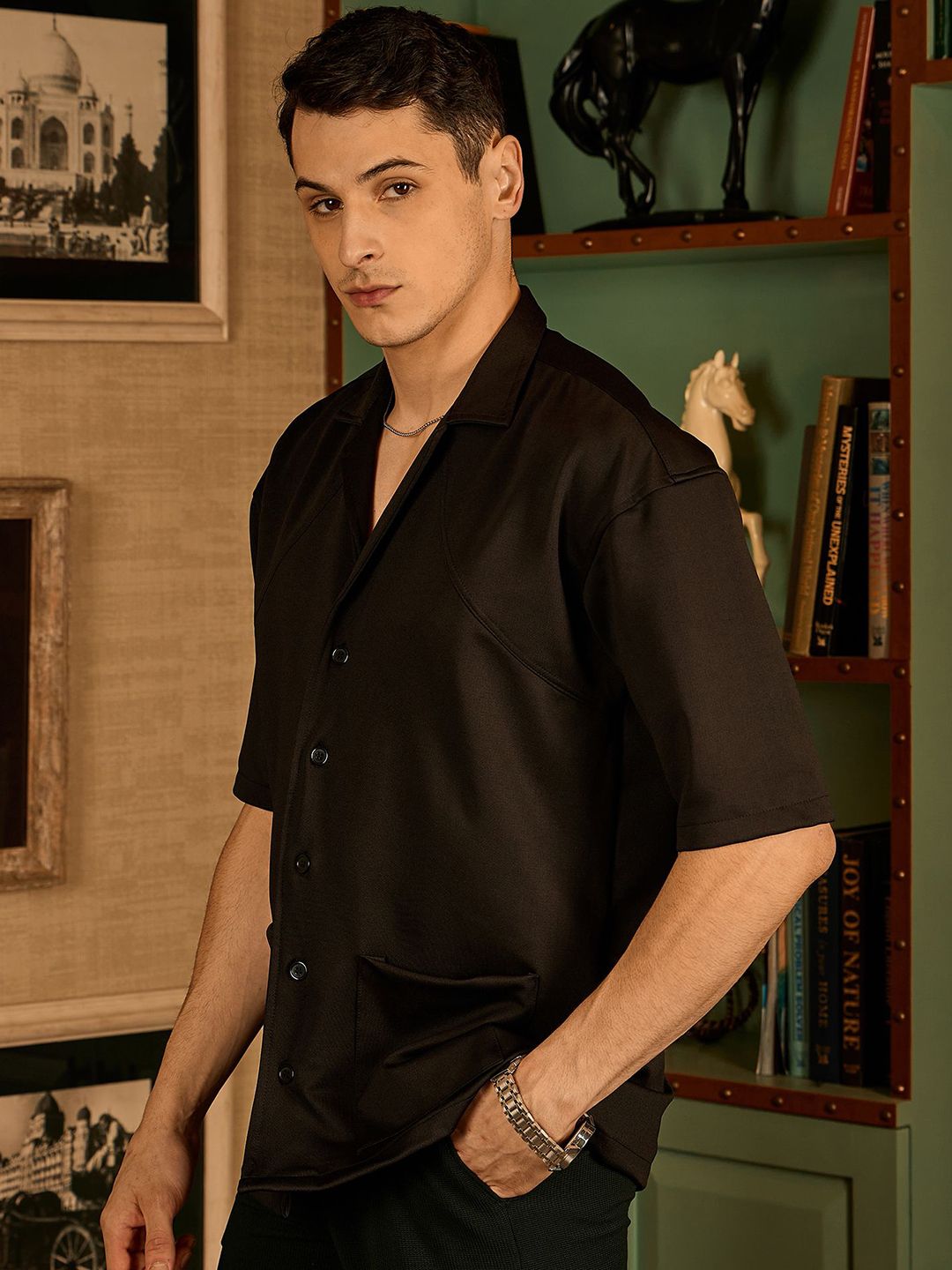 DENNISON Men Resort Wear Drop Shoulder Oversized Casual Shirt