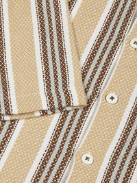 Thomas Scott Men Premium Spread Collar Vertical Striped Cotton Oversized Casual Shirt