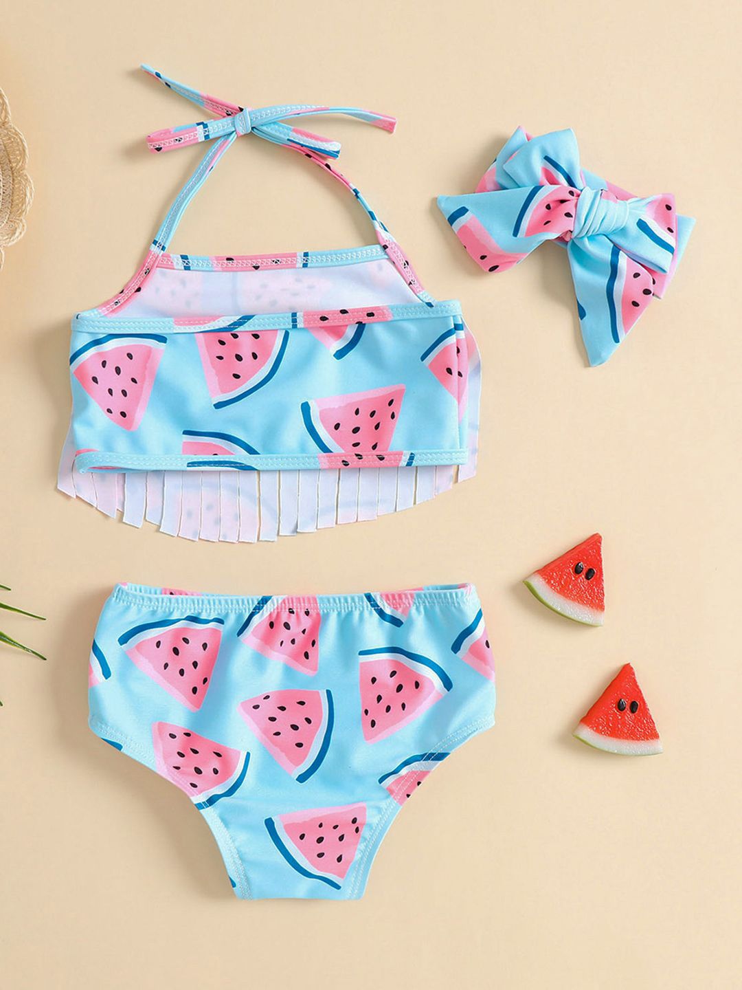 YK Girls Printed Swimset