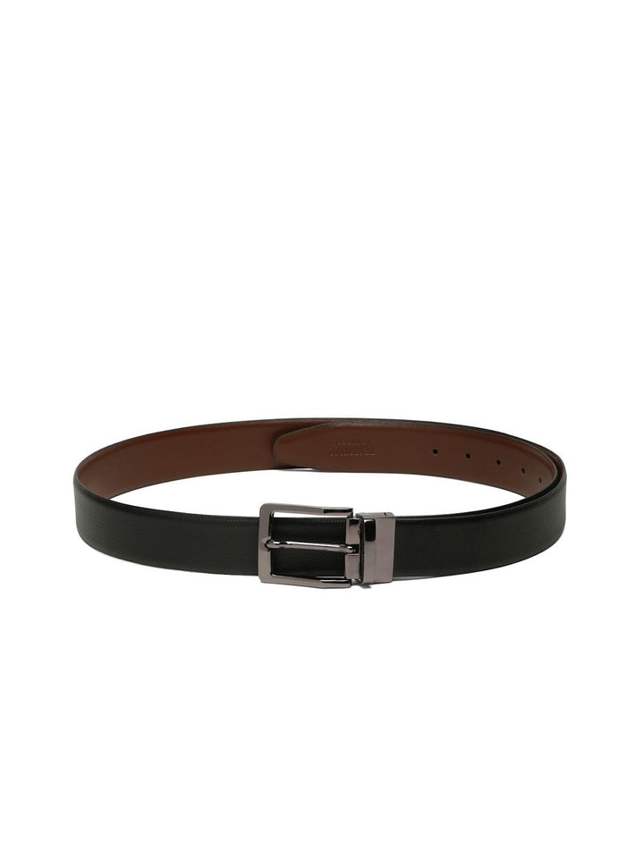 Teakwood Leathers Men Textured Leather Reversible Formal Belt