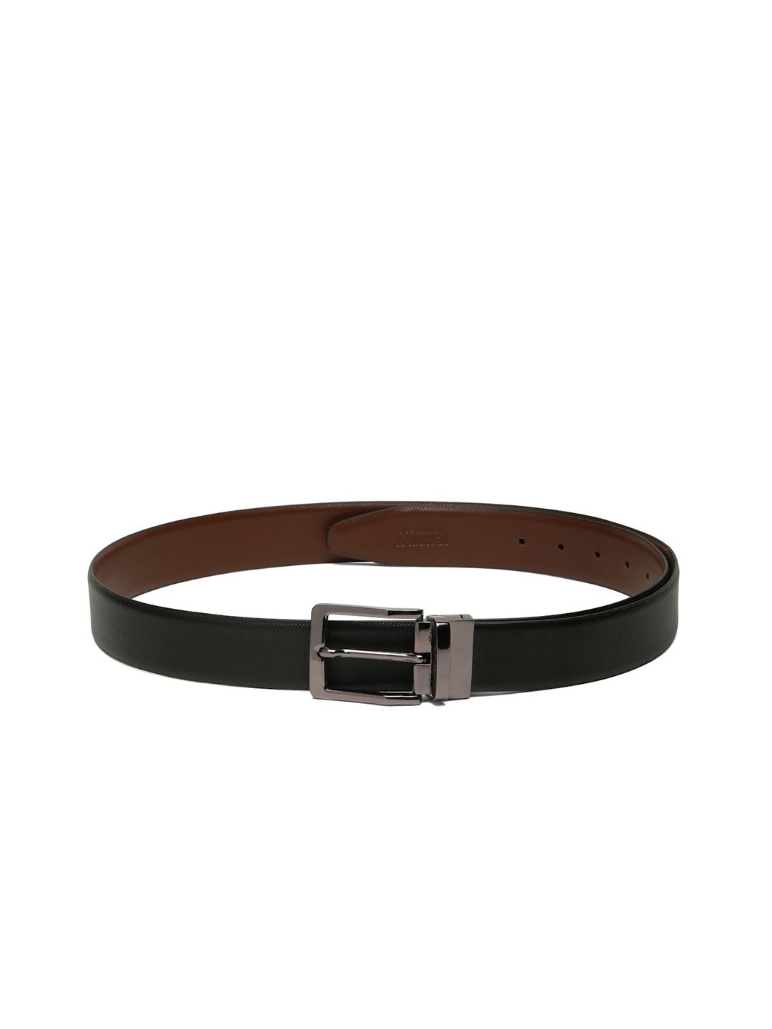 Teakwood Leathers Men Textured Leather Reversible Formal Belt