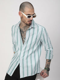 VASTRADO Men Striped Classic Slim Fit Cotton Casual Shirt