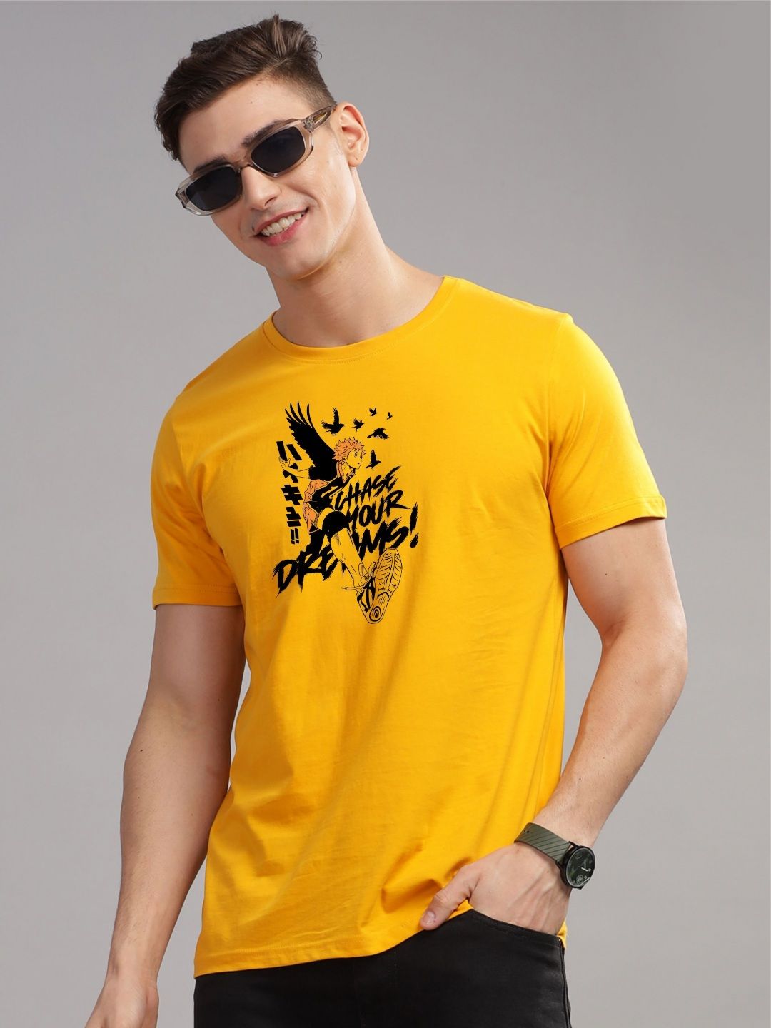 ADRO Men Typography Printed Applique T-shirt