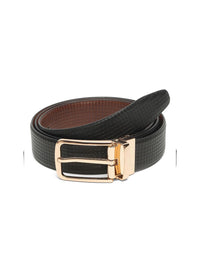 Teakwood Leathers Men Textured Leather Reversible Formal Belt