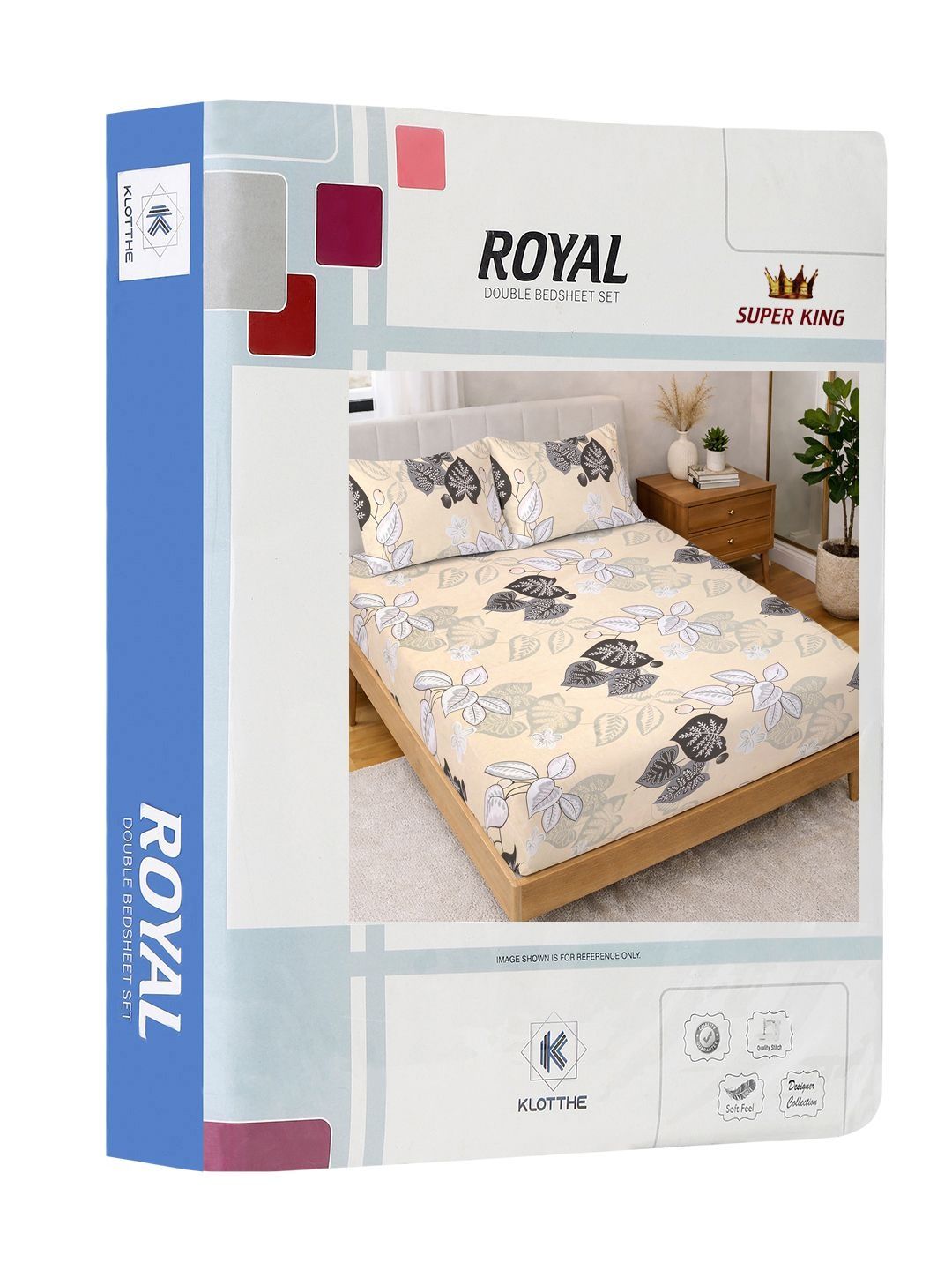 KLOTTHE Beige Floral 300 TC Cadar Super King Halus