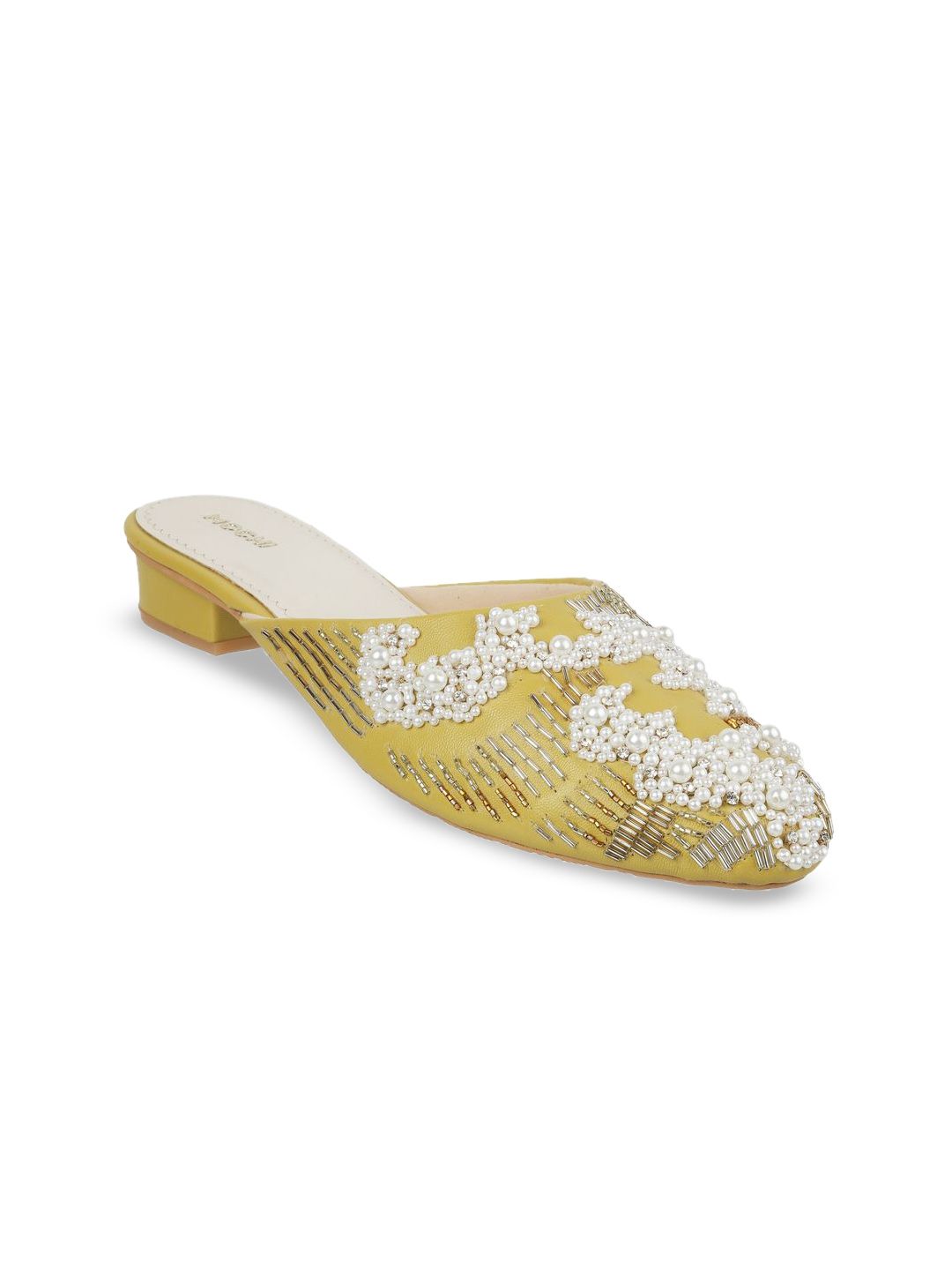Mochi Women Woven Design Mules Flats