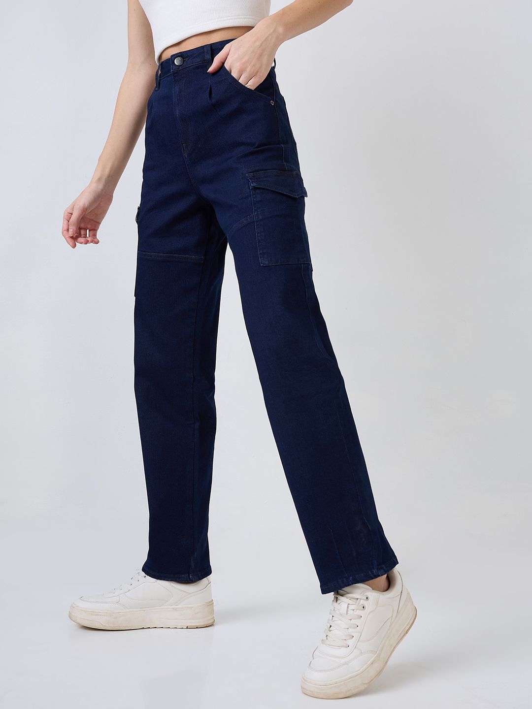SPYKAR Women Straight Fit High-Rise Highly Distressed Jeans