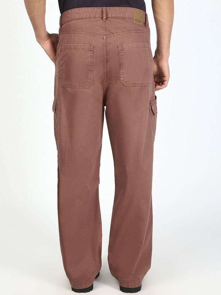 Bene Kleed Men Cotton Baggy Fit Mid-Rise Pleated Cargos Trousers