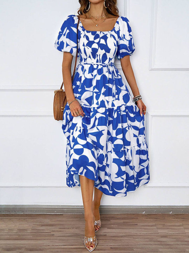Semua Mengenai Anda Cetak Abstrak Pakaian Fit & Flare Midi