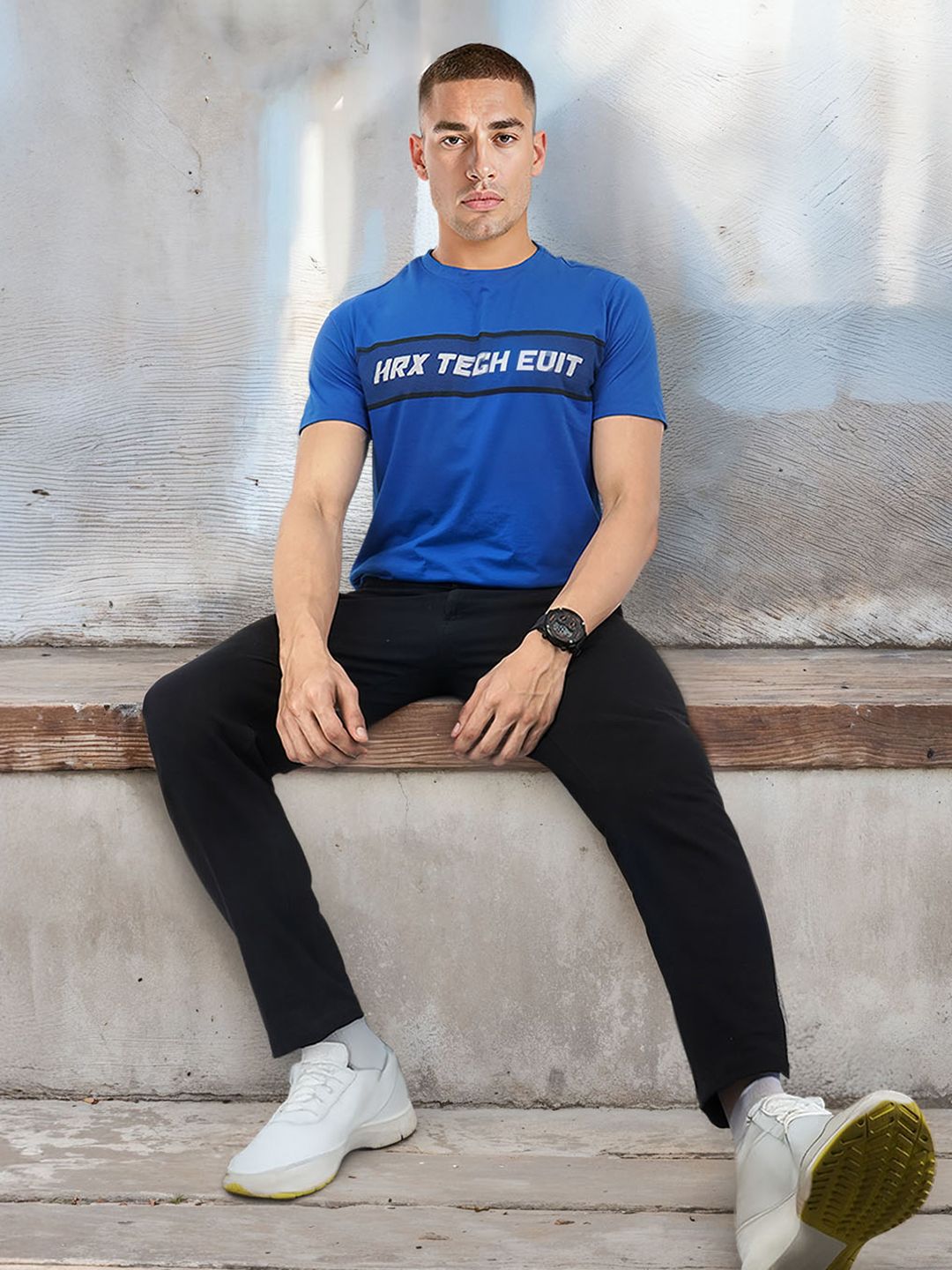 HRX by Hrithik Roshan Regular-Fit Brand Logo Print T-shirt