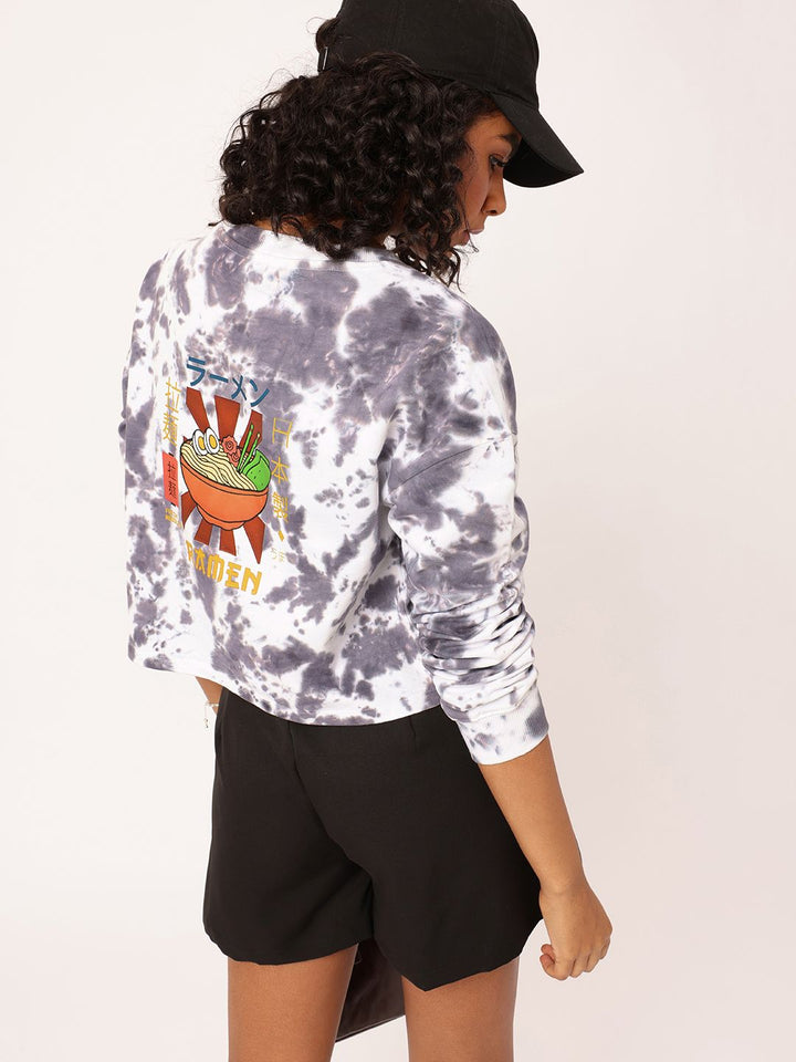 DressBerry Dyed & Printed Cotton Terry Boxy Sweatshirt