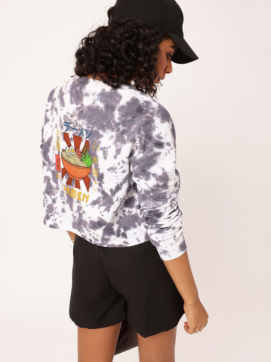 DressBerry Dyed & Printed Cotton Terry Boxy Sweatshirt