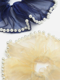 VOGUE PANASH Women Set of 2 Embellished Ponytail Holders