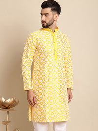 Anouk Floral Embroidered Regular Silk Cotton Straight Kurta