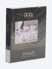 Monte Carlo Stanley Lavender & Pink Floral Dicetak 144TC King Bedsheet Set 1.85 m x 1.95 m