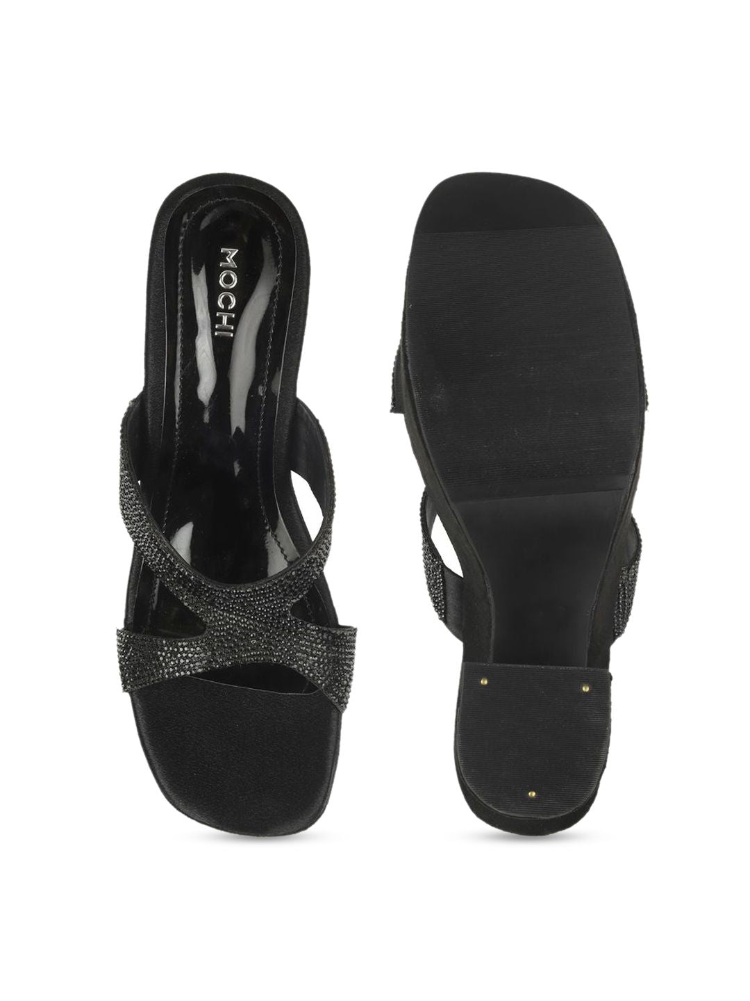Mochi Embellished Block Sandals
