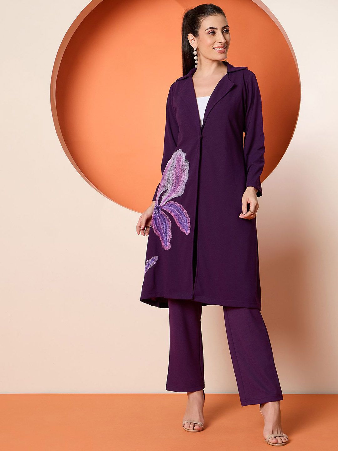 Antheaa Embroidered Coat & Trouser Co-Ords
