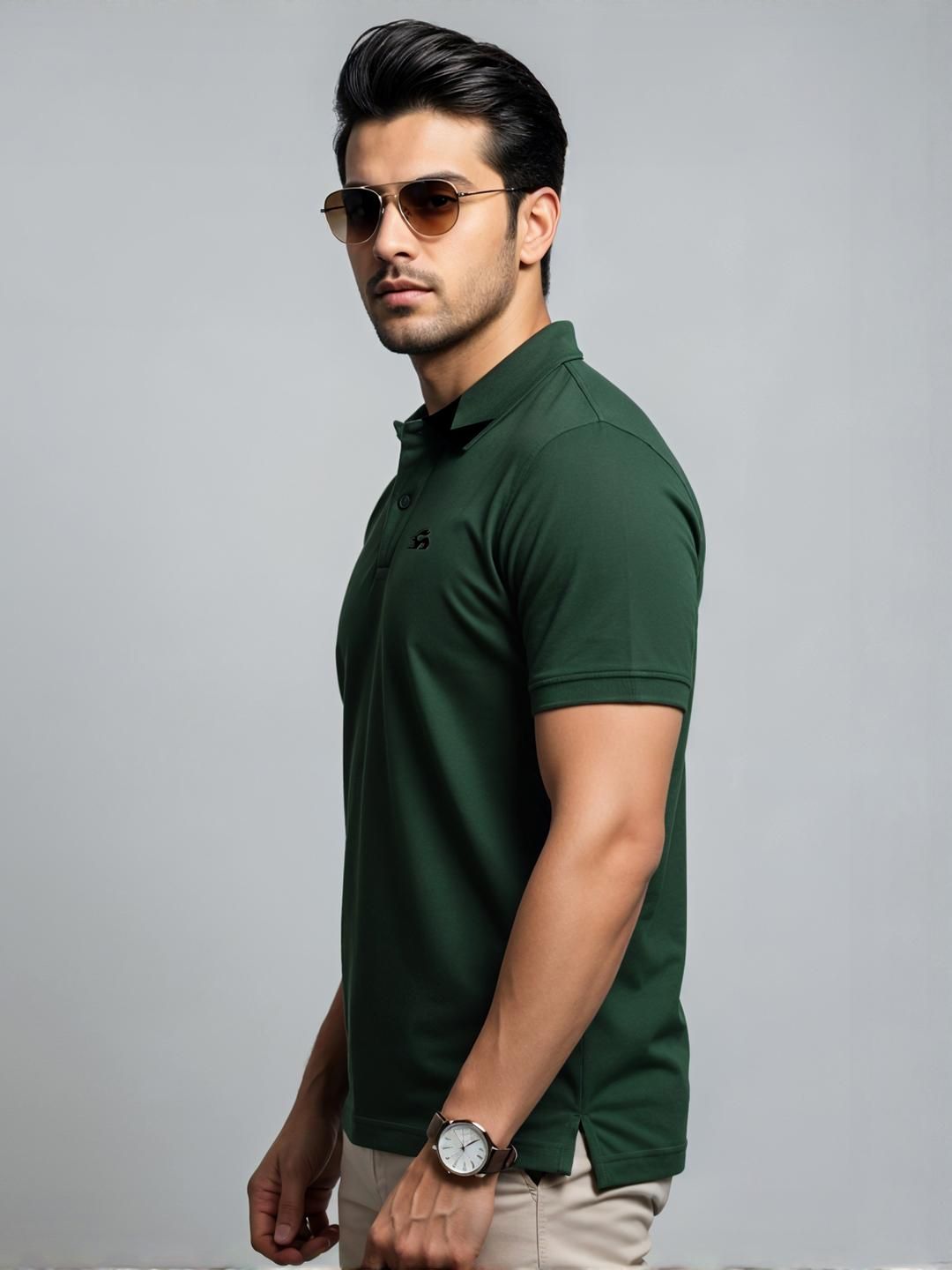 ADRO Men Green Cotton Tshirts