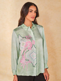 AND Floral Print Shirt Style Top