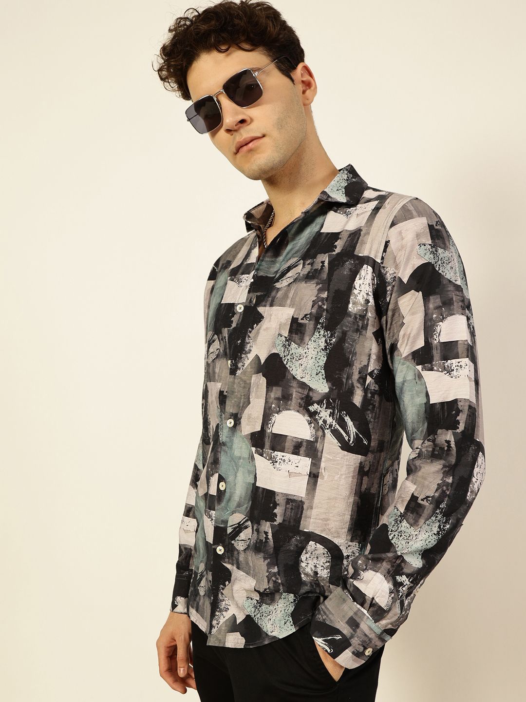 Thomas Scott Men Premium Slim Fit Opaque Club Wear Printed Casual Shirt