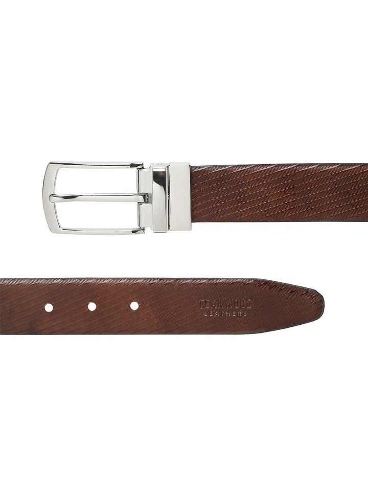 Teakwood Leathers Men Textured Leather Reversible Formal Belt