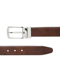 Teakwood Leathers Men Textured Leather Reversible Formal Belt