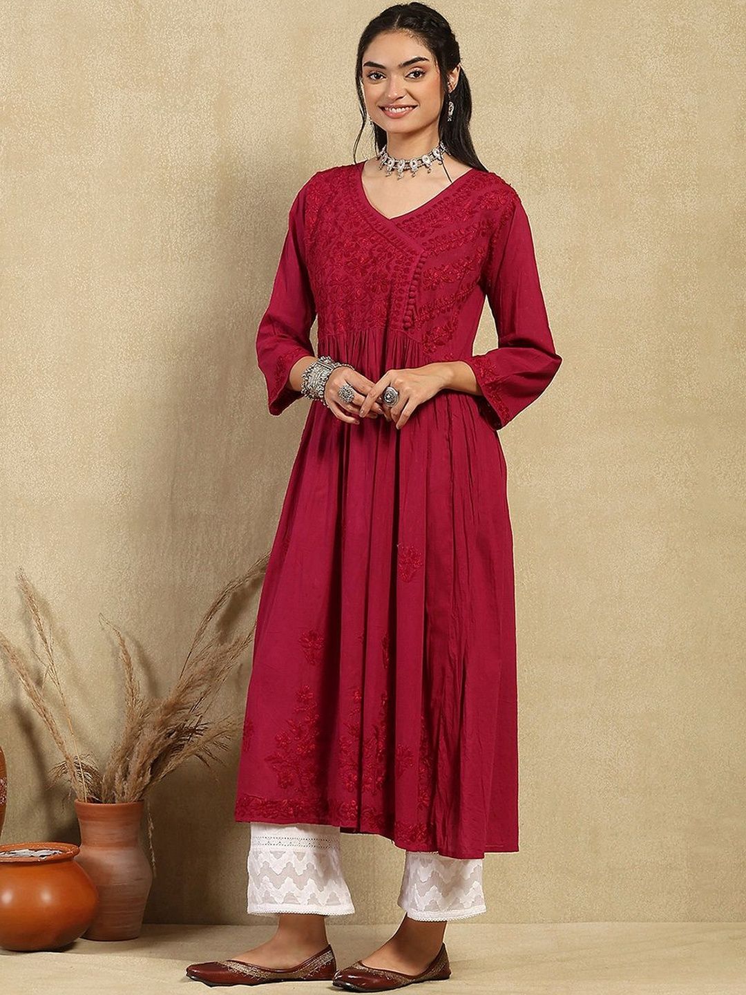 Rumah Wanita Chikankari Kurta Chikankari