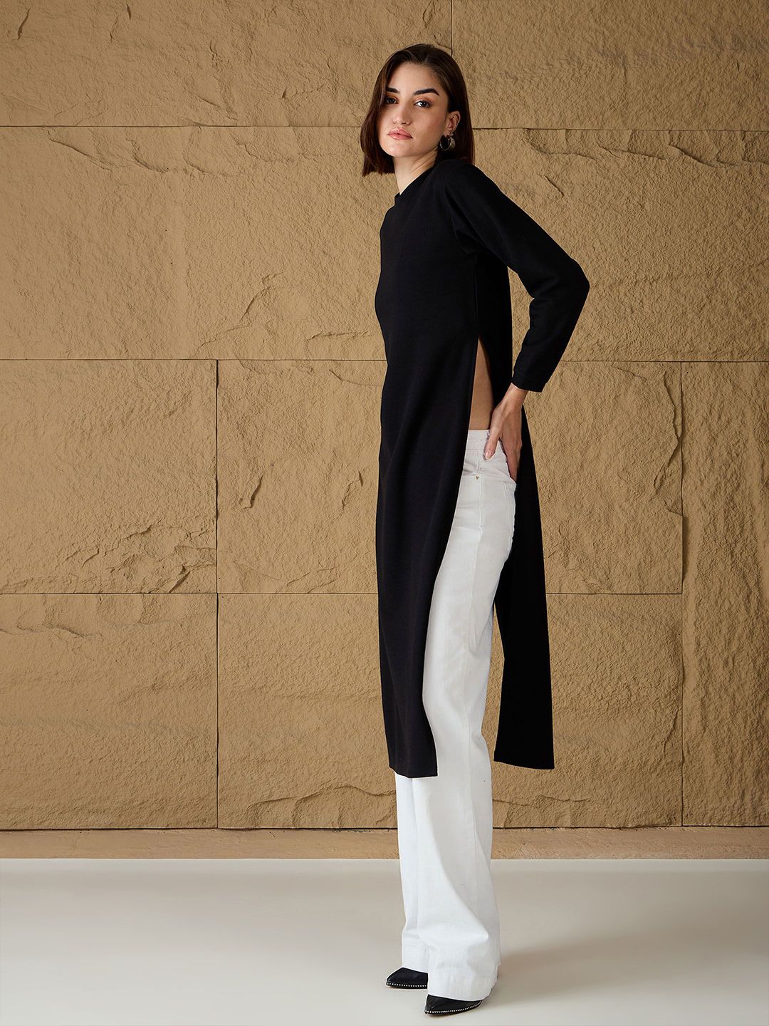 SASSAFRAS Women Cotton Longline Long Sleeves Pullover