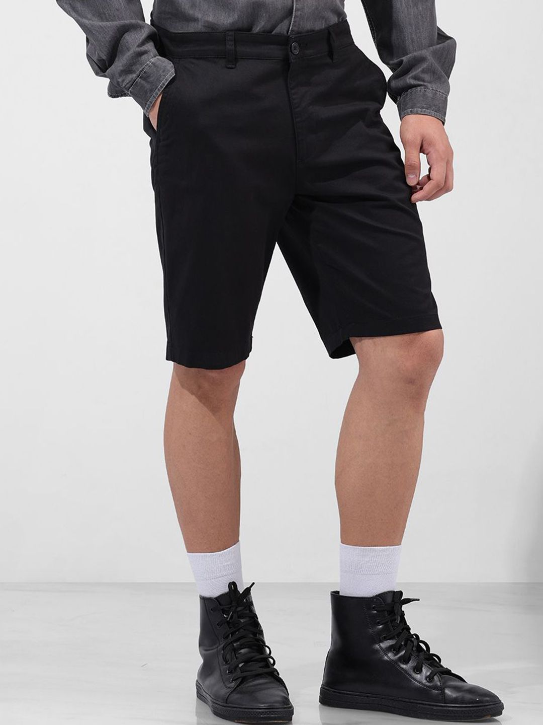The Indian Garage Co Men Regular Fit Cotton Chino Shorts