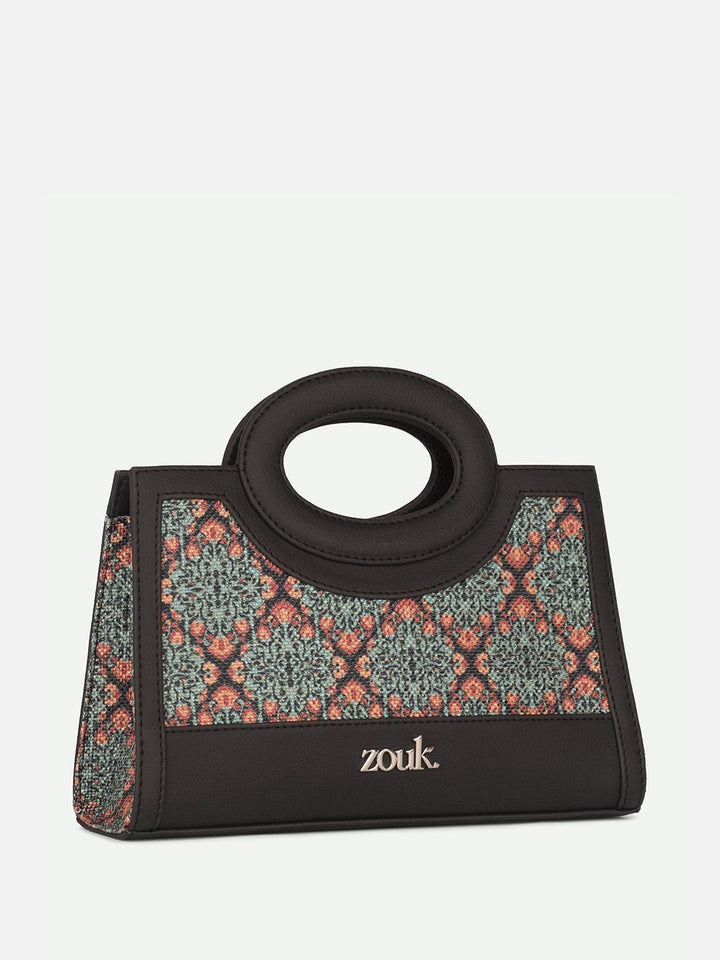 ZOUK Zoe Kolkata Nouveau Textured Structured Jute Sling Bag