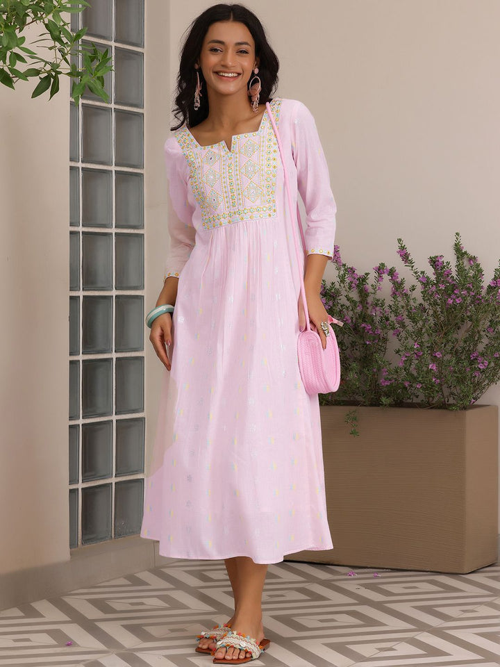 Libas Embroidered A-Line Midi Dress