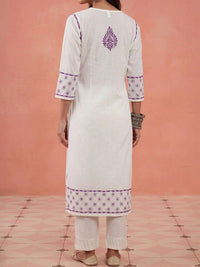 Kurta Kerja Benang Sulam Bunga Rumah Wanita Chikankari