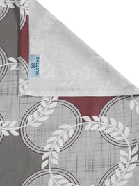 KLOTTHE Grey Geometric Flat 400TC Pure Cotton Double King Bedsheet with 2 Pillow Cover