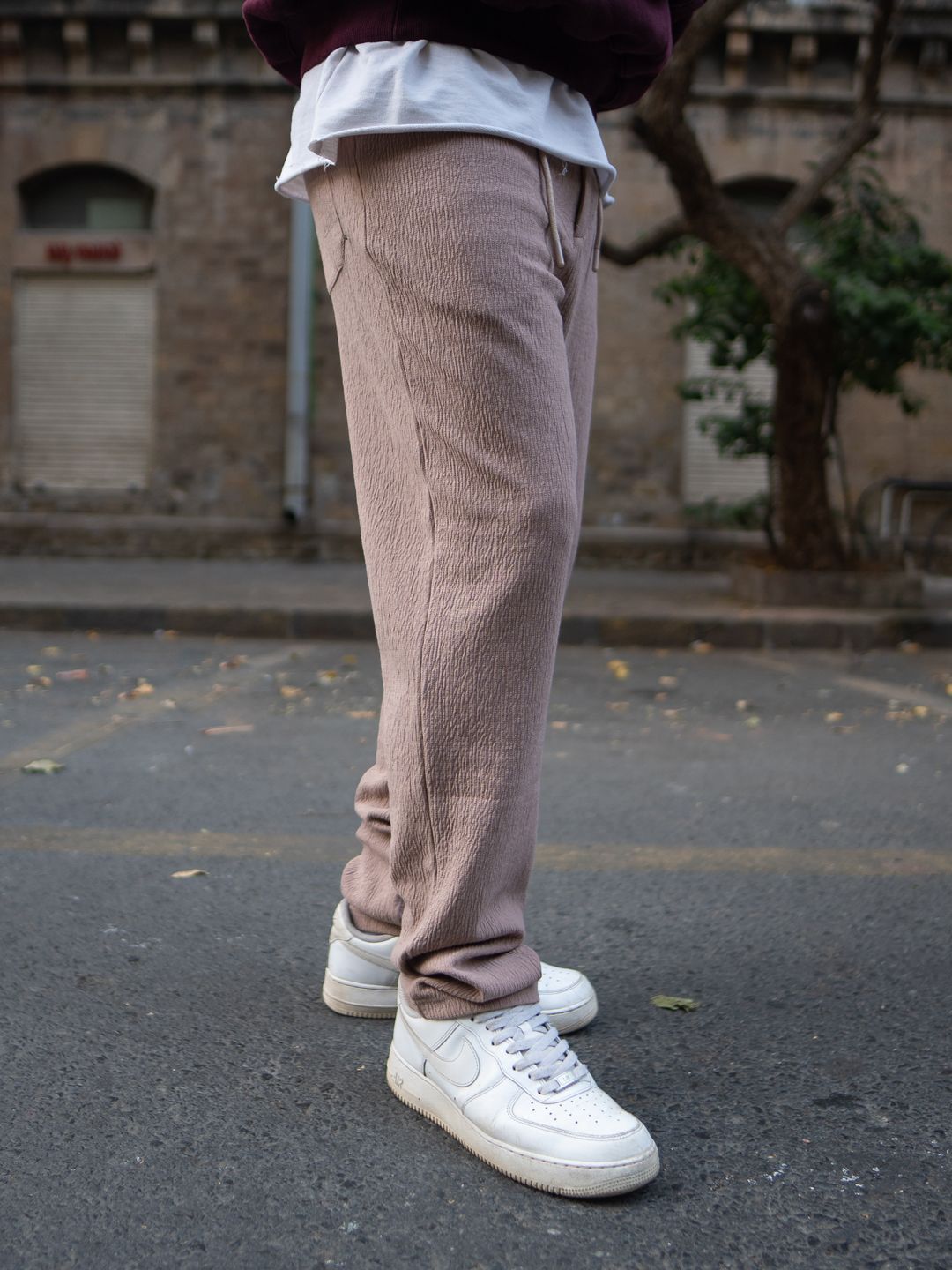Powerlook Men Dark Beige Knit Pant