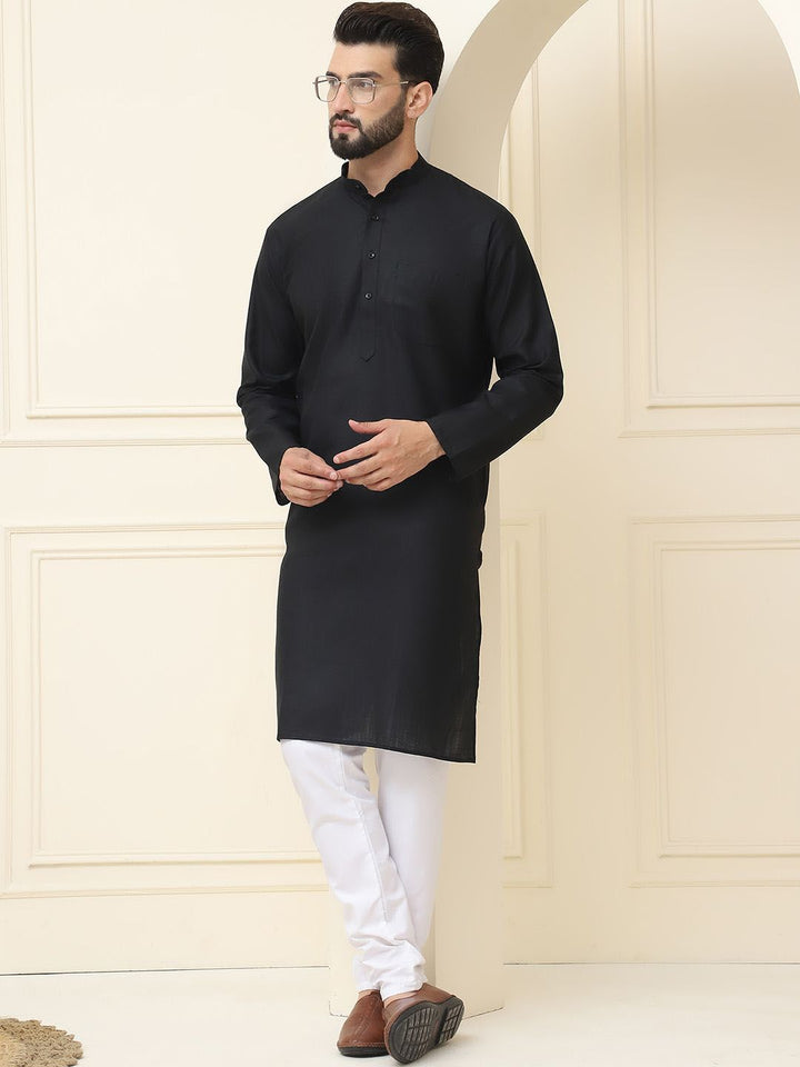 SOJANYA Kurta Linen Kapas Biasa Kolar Mandarin Dengan Pijama