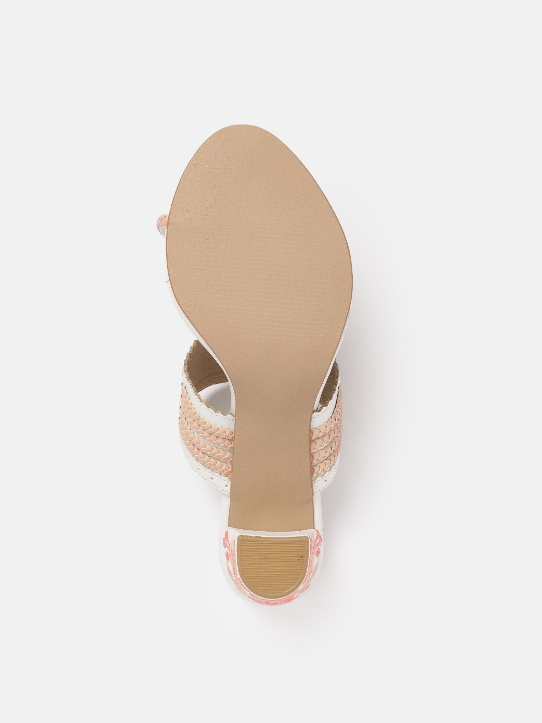 House of Pataudi Open Toe Woven Design Block Heels