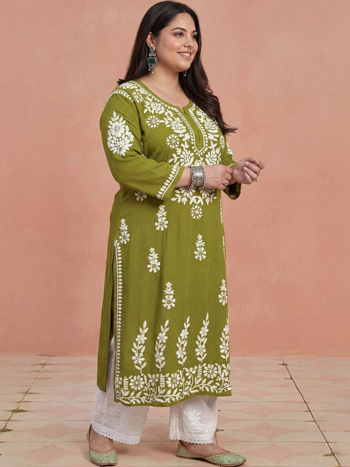 Rumah Wanita Chikankari Sulam Kurta Chikankari