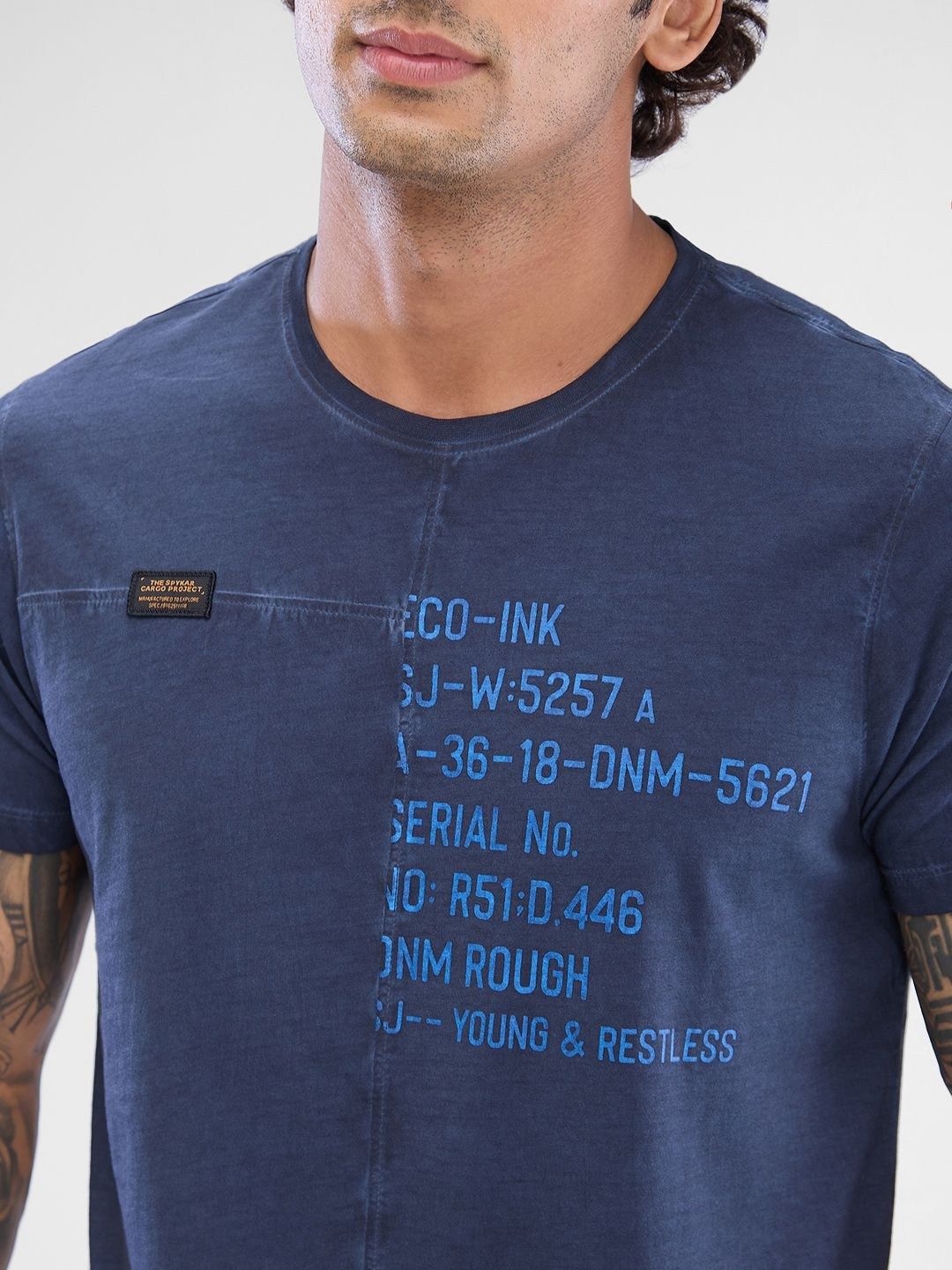 SPYKAR Men Typography Printed Round Neck Cotton T-shirt
