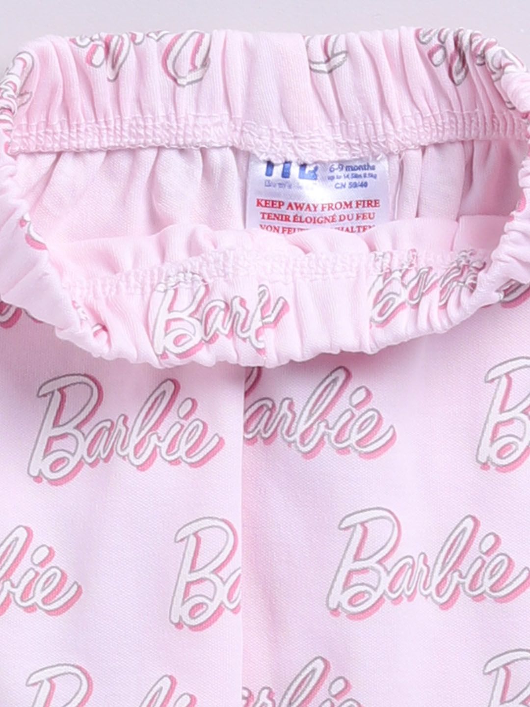 Moms Love Infant Girls Barbie Printed Pure Cotton Night suit
