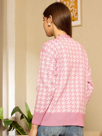 Berrylush Women Self Design Cardigan