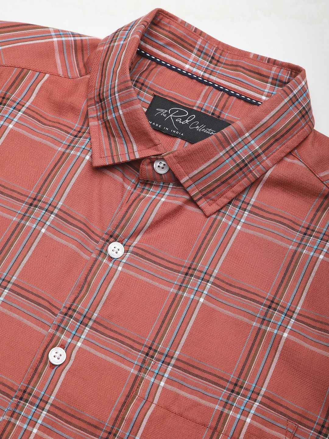 VASTRADO Men Classic Slim Fit Opaque Checked Casual Shirt